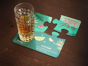 Sada 4 skleněných podtácků PUZZLE 1835117